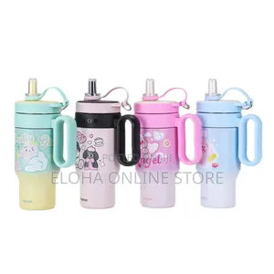 Insulated Thermos Water Bottles With Handles Builtin Straws