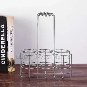 Stainless Steel 6 Bottle Metal Rack Crate