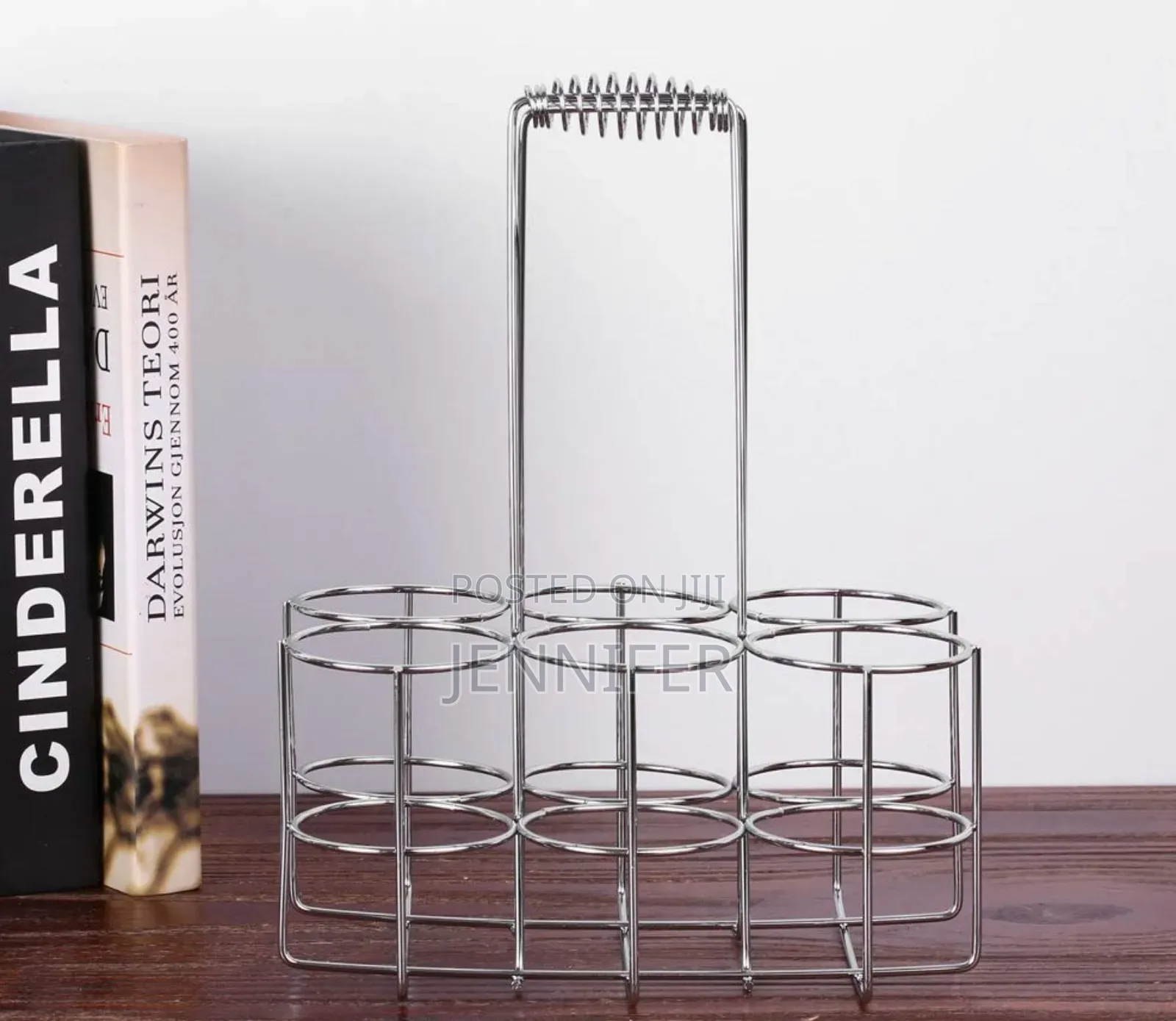 Stainless Steel 6 Bottle Metal Rack Crate