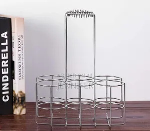 Stainless Steel 6 Bottle Metal Rack Crate