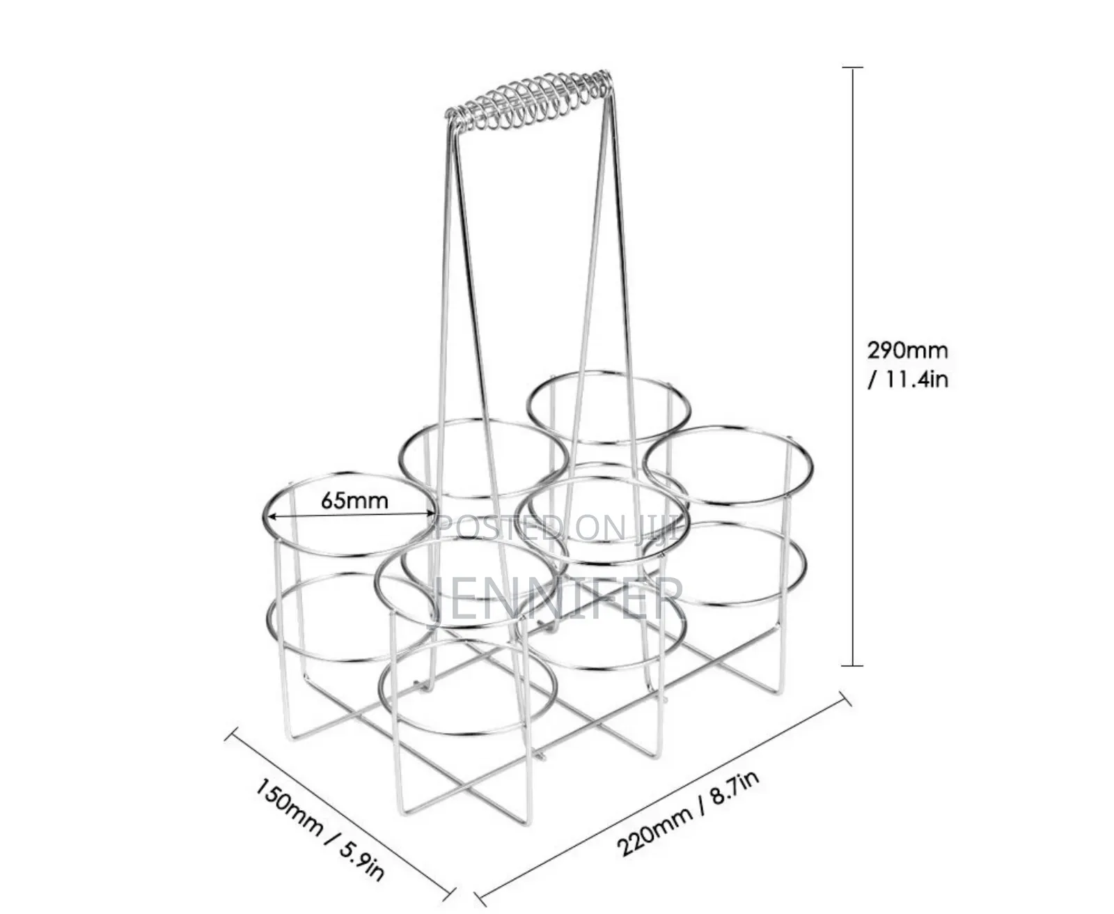 Stainless Steel 6 Bottle Metal Rack Crate