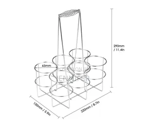 Stainless Steel 6 Bottle Metal Rack Crate