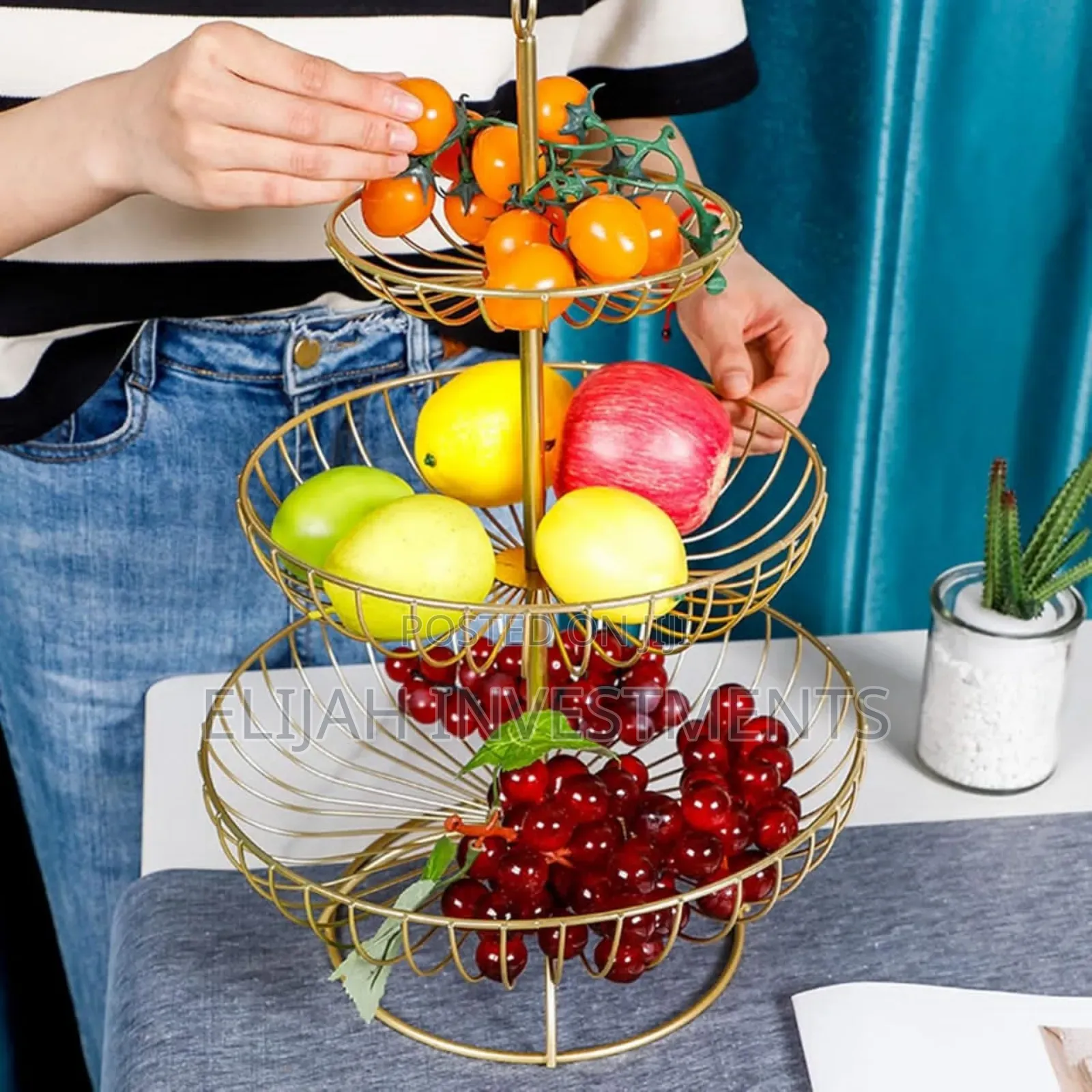 Countertop Fruit Basket Bread and Vegetable Organizer