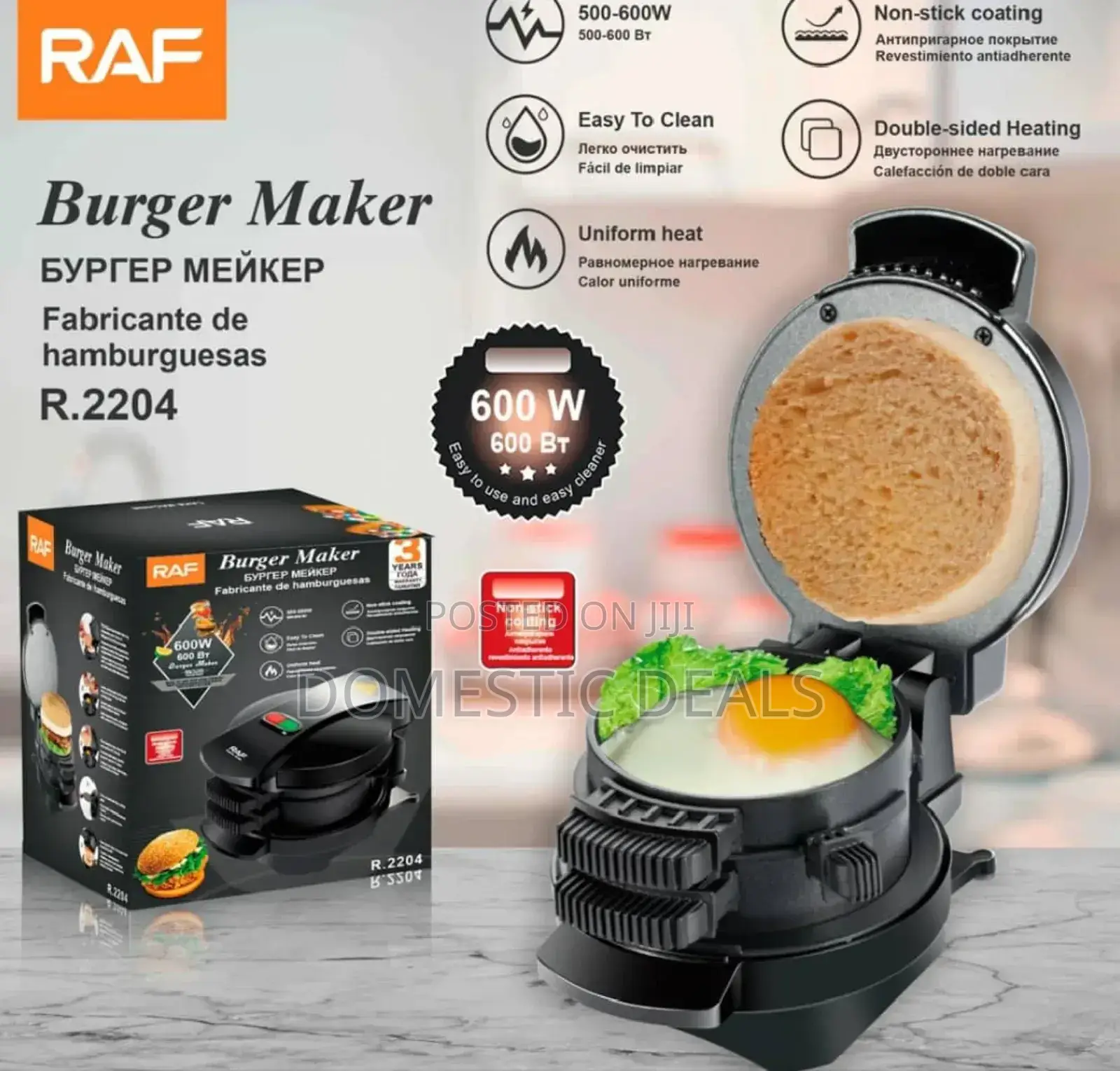 Raf Mini Burger Press Maker With Egg Cooker Ring