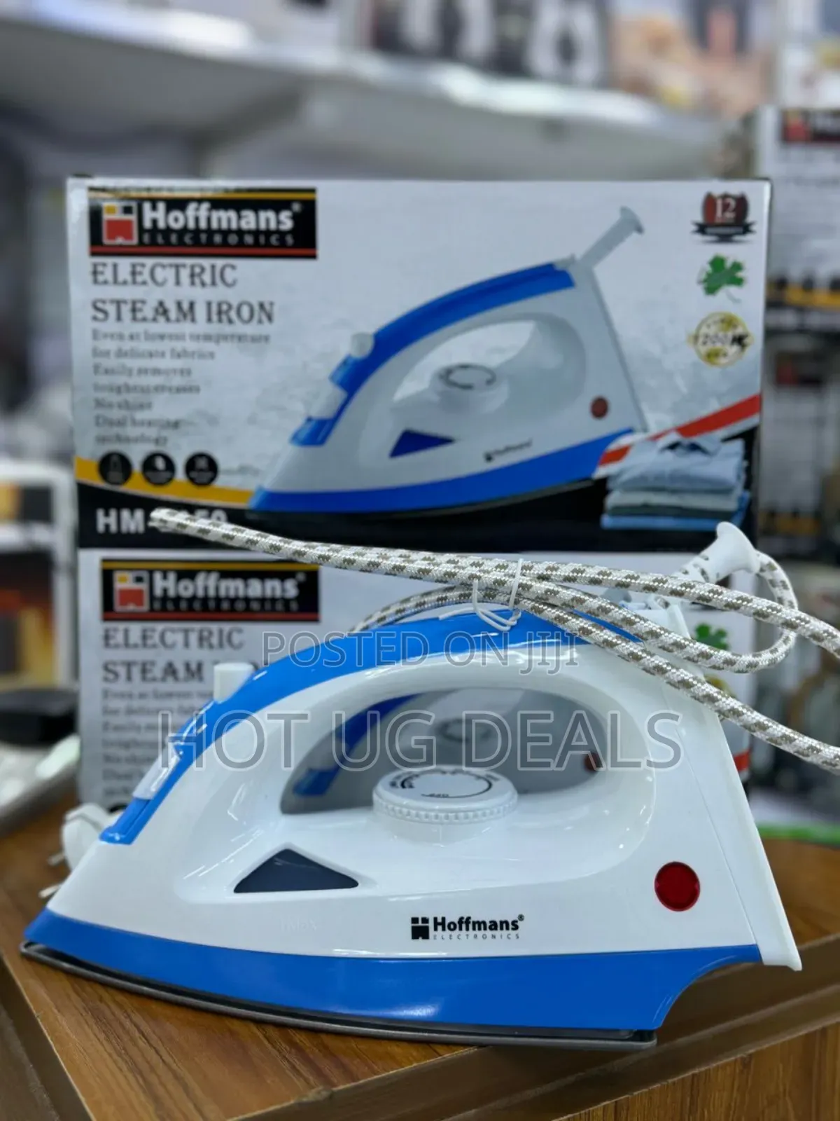Electric Steam Flat Iron - White, Black
