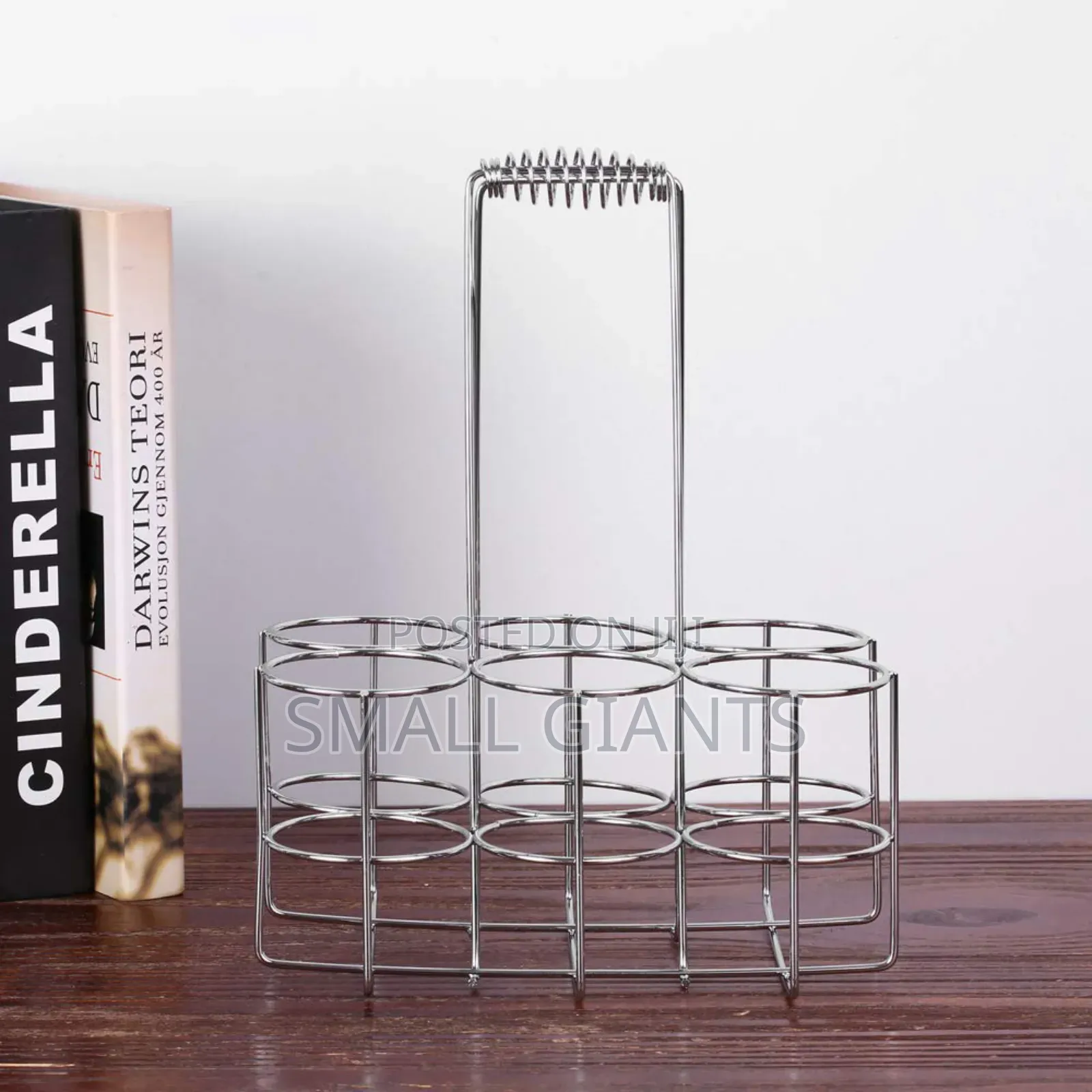 Stainless Steel 6-Bottle Metallic Rack Crate