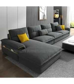 Storage Dark Gray L Sofa Set