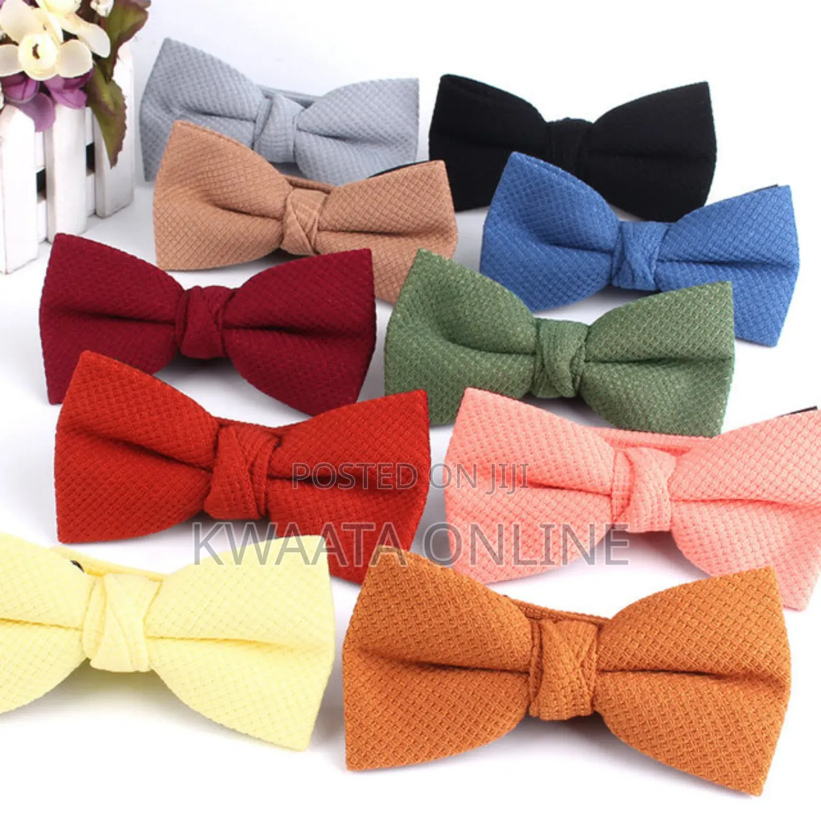 Men Solid Knitted Pre-Tied Bowtie Formal Party Bow Tie