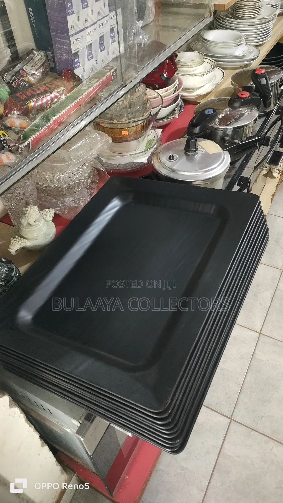 Uk Used Huge Plates for Lusaniya/ Collective Eating, Black