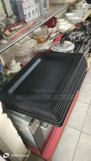 Uk Used Huge Plates for Lusaniya/ Collective Eating, Black