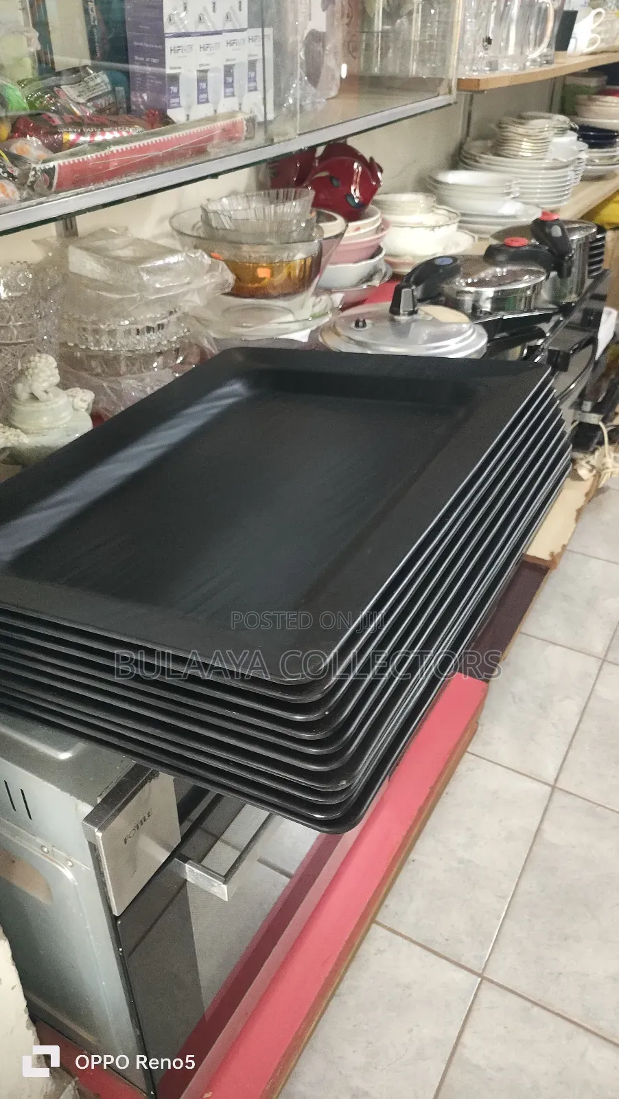 Uk Used Huge Plates for Lusaniya/ Collective Eating, Black