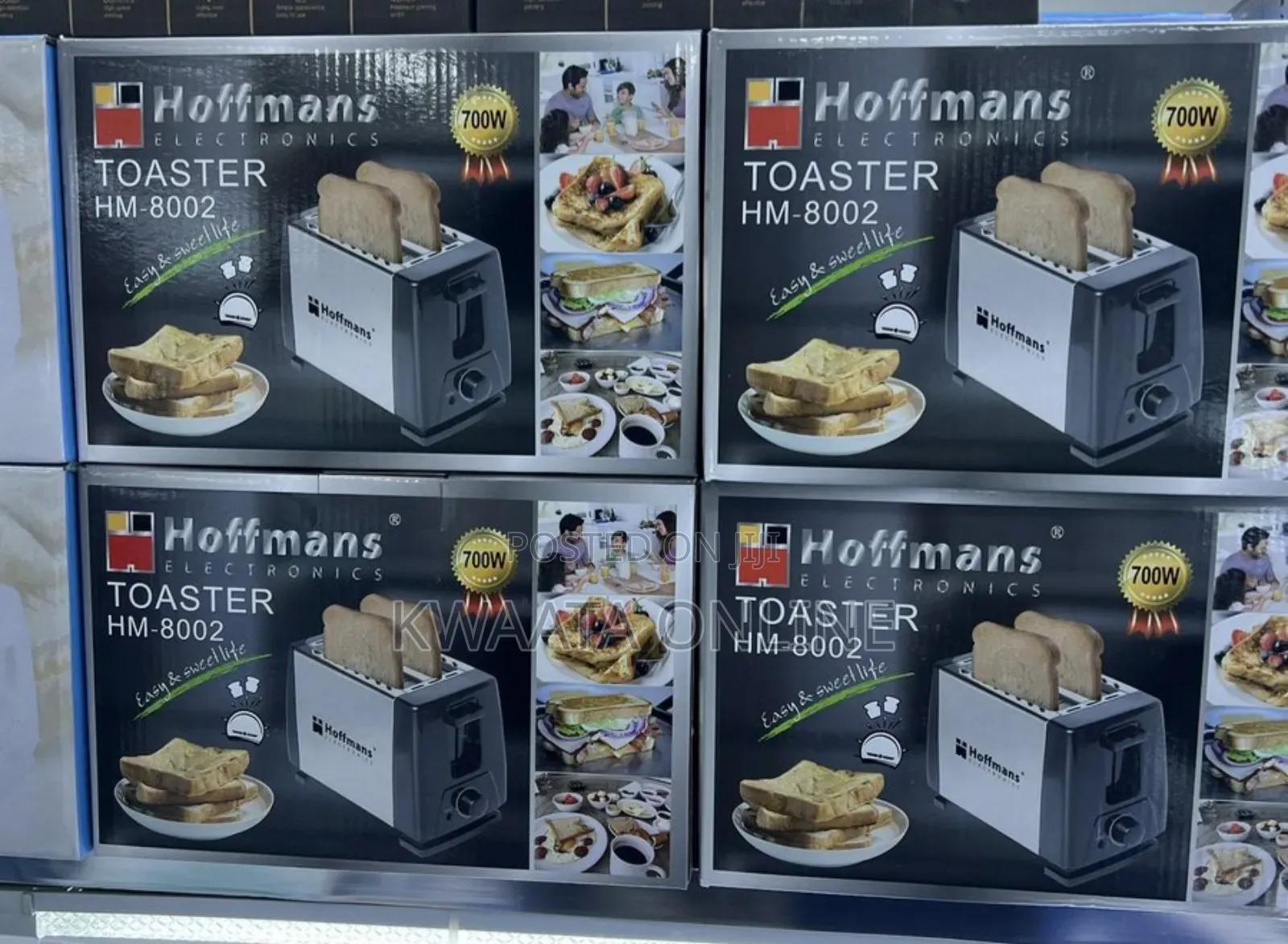 Hoffmans Hm-8002, 2 Slice Stainless Steel Toasters, 700w