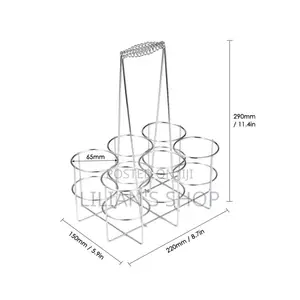 Stainless Steel 6 Bottle Metal Rack Crate