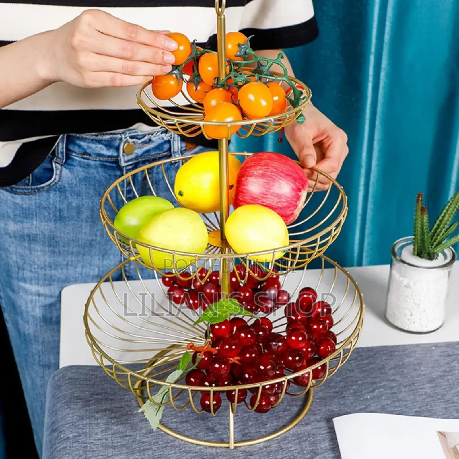 Countertop Fruit Basket Fruit,Breadand Vegetable Organizer