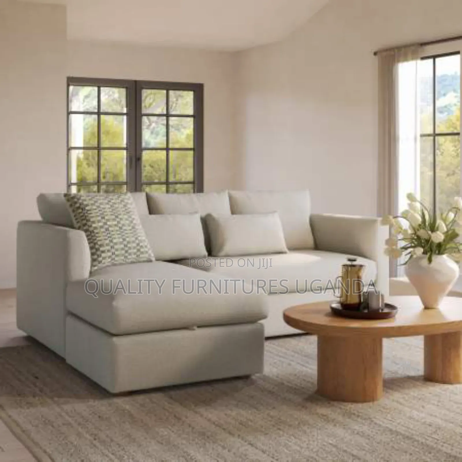 Cream Classic L Sofa Bed