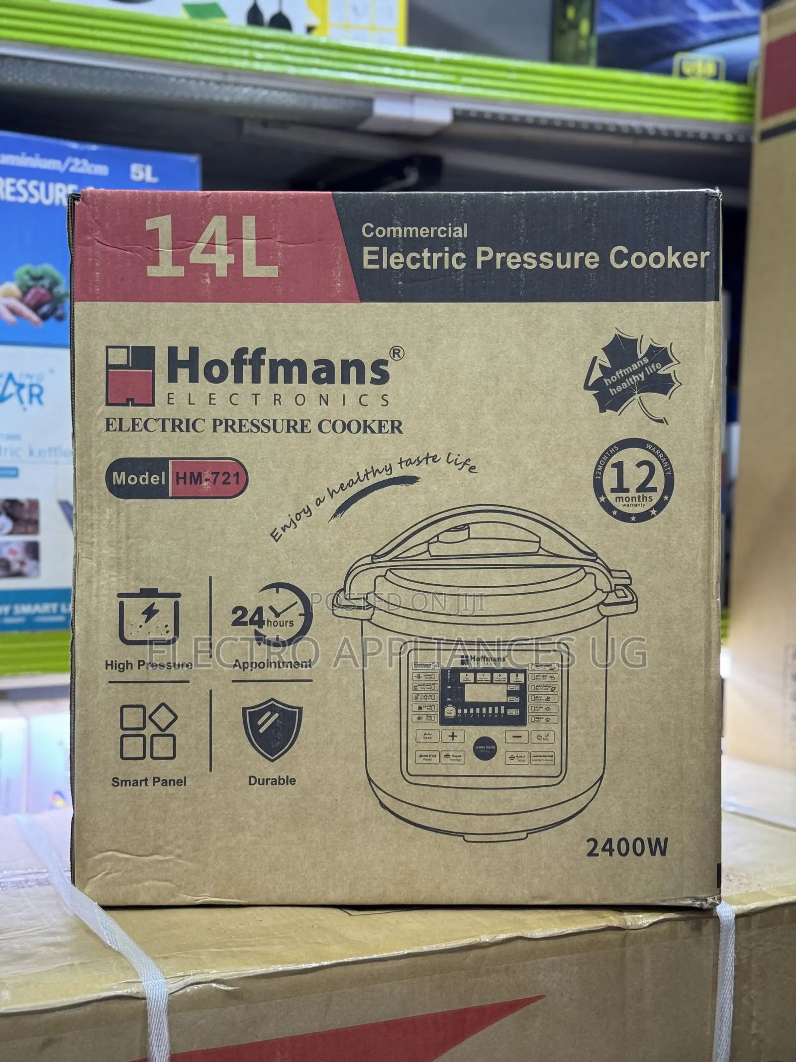 Hoffmans Commercial Electric Pressure Cooker 14l
