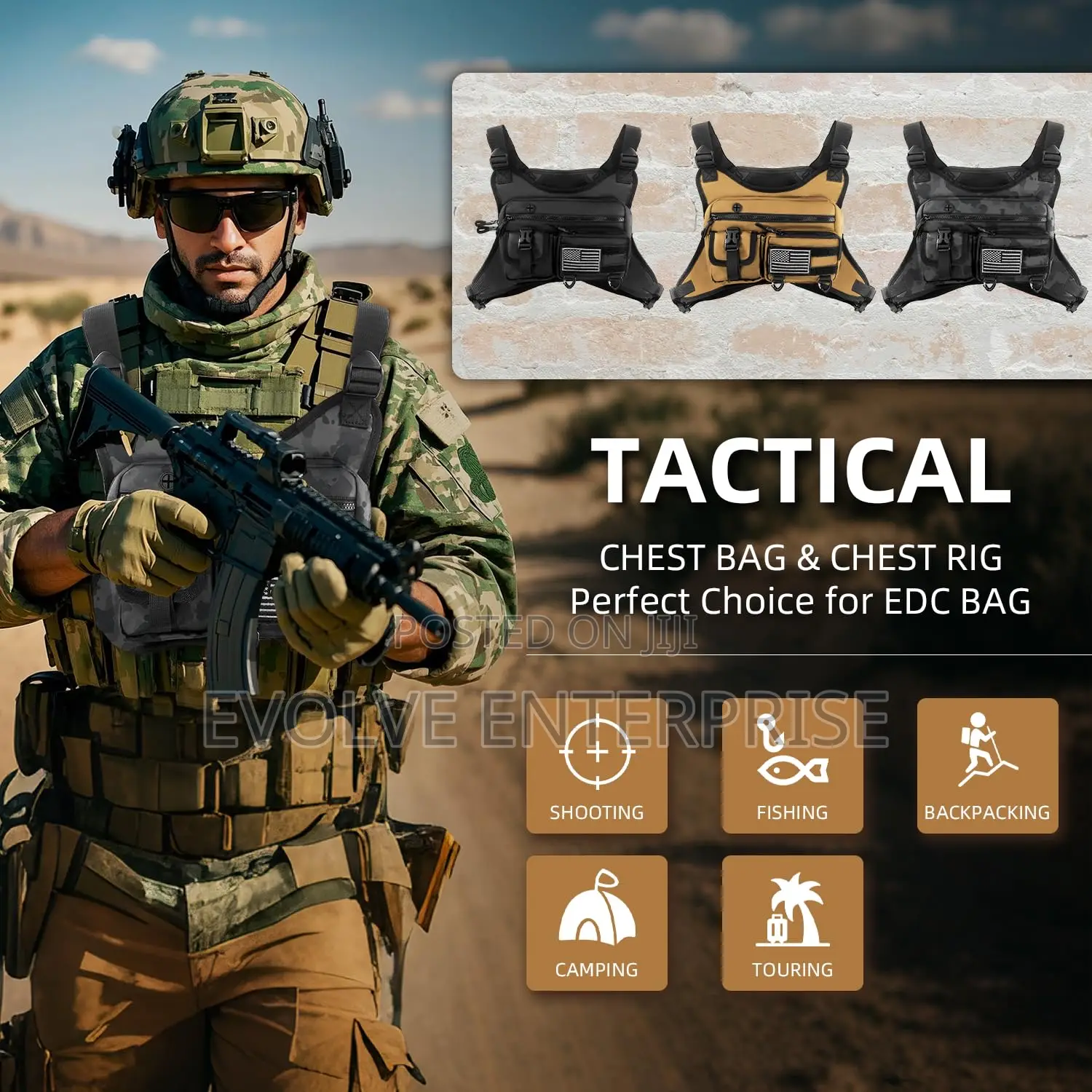 Sports Chest Bag For Men Running Vest Tactical Pack