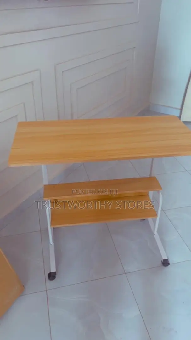 Shelved Adjustable Laptop Table With 4wheels