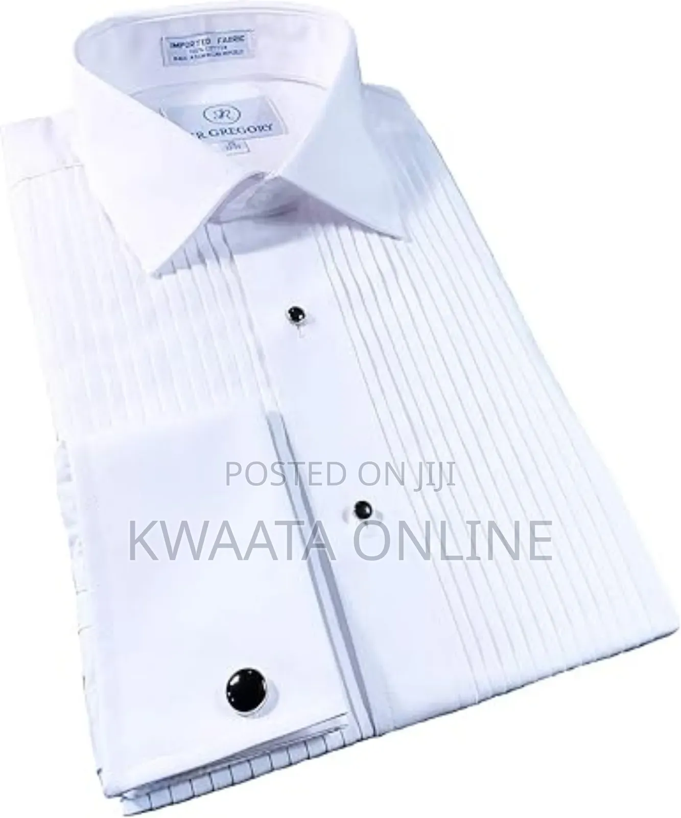 Men's Dinner Party Tuxedo Shirt French Cuff 1/4 Inch Pleat