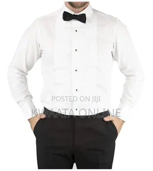 Men's Dinner Party Tuxedo Shirt French Cuff 1/4 Inch Pleat