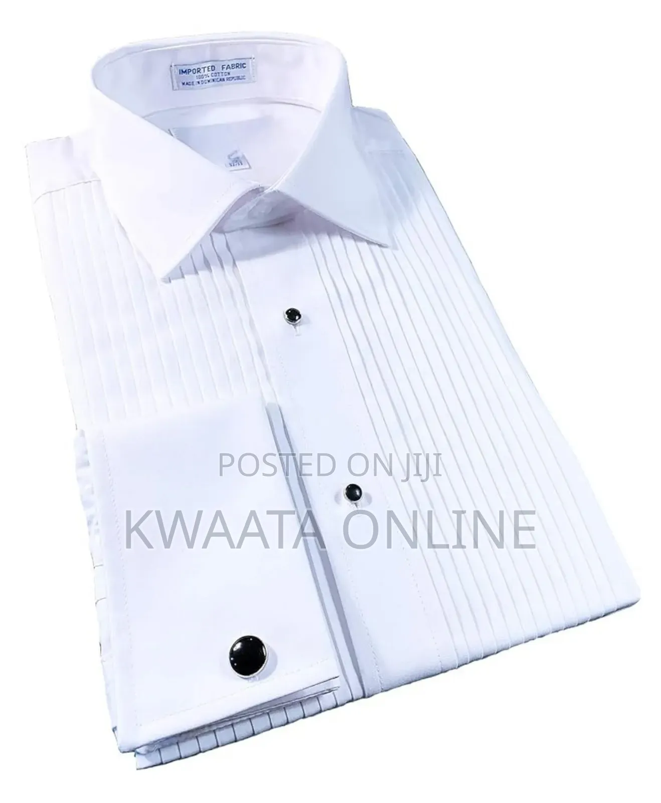Men's Dinner Party Tuxedo Shirt French Cuff 1/4 Inch Pleat