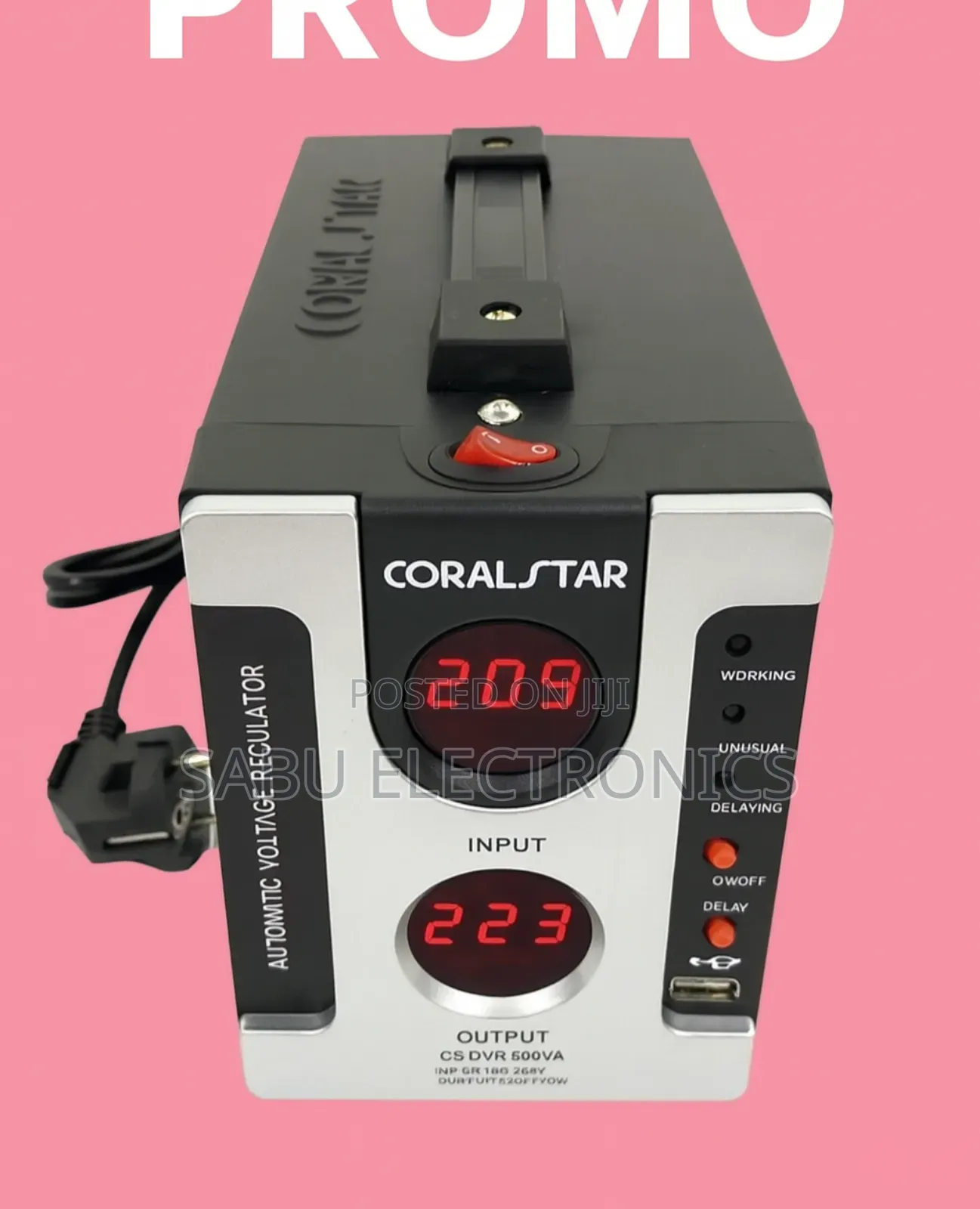 Coral Star Automatic Voltage Regulator – 500va With Usb Port