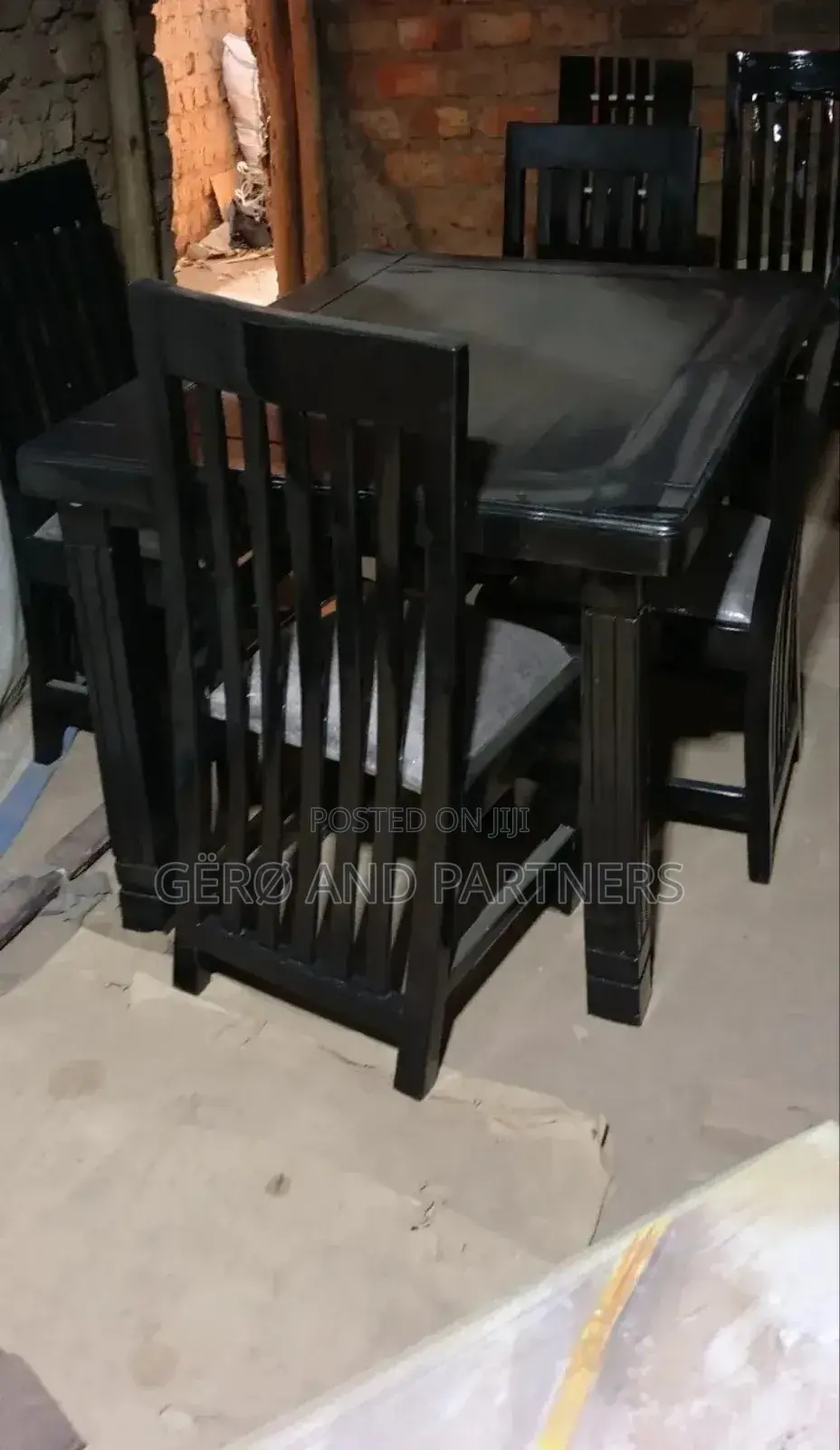High Black Colored Dining Table