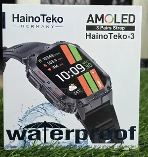 Hainoteko 3 Amoled Display Waterproof Smart Watch With 3 Pair Straps