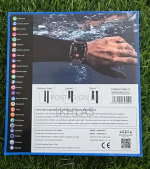 Hainoteko 3 Amoled Display Waterproof Smart Watch With 3 Pair Straps