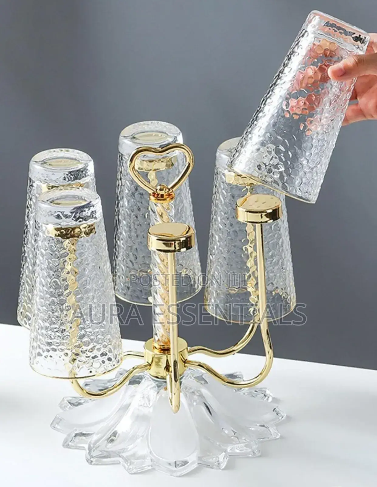 Gold/Silver Upside-Down Glass Holder