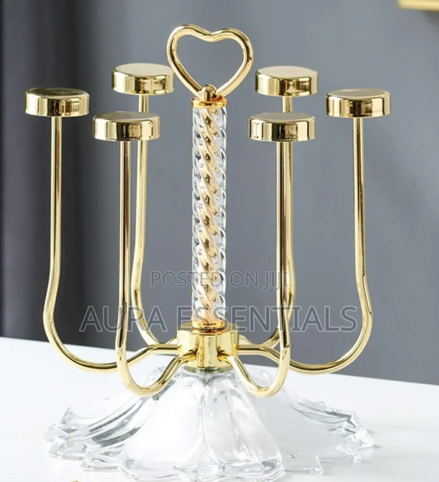 Gold/Silver Upside-Down Glass Holder