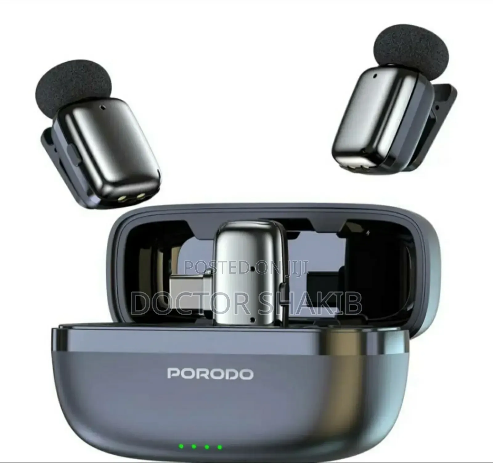 New Porodo Wireless Lavalier Microphones Type-C - Black