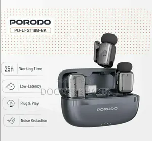 New Porodo Wireless Lavalier Microphones Type-C - Black