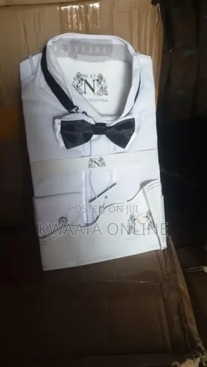 Men's Tuxedo Dress Shirt With Bow-Tie (Lay-Down Plain)