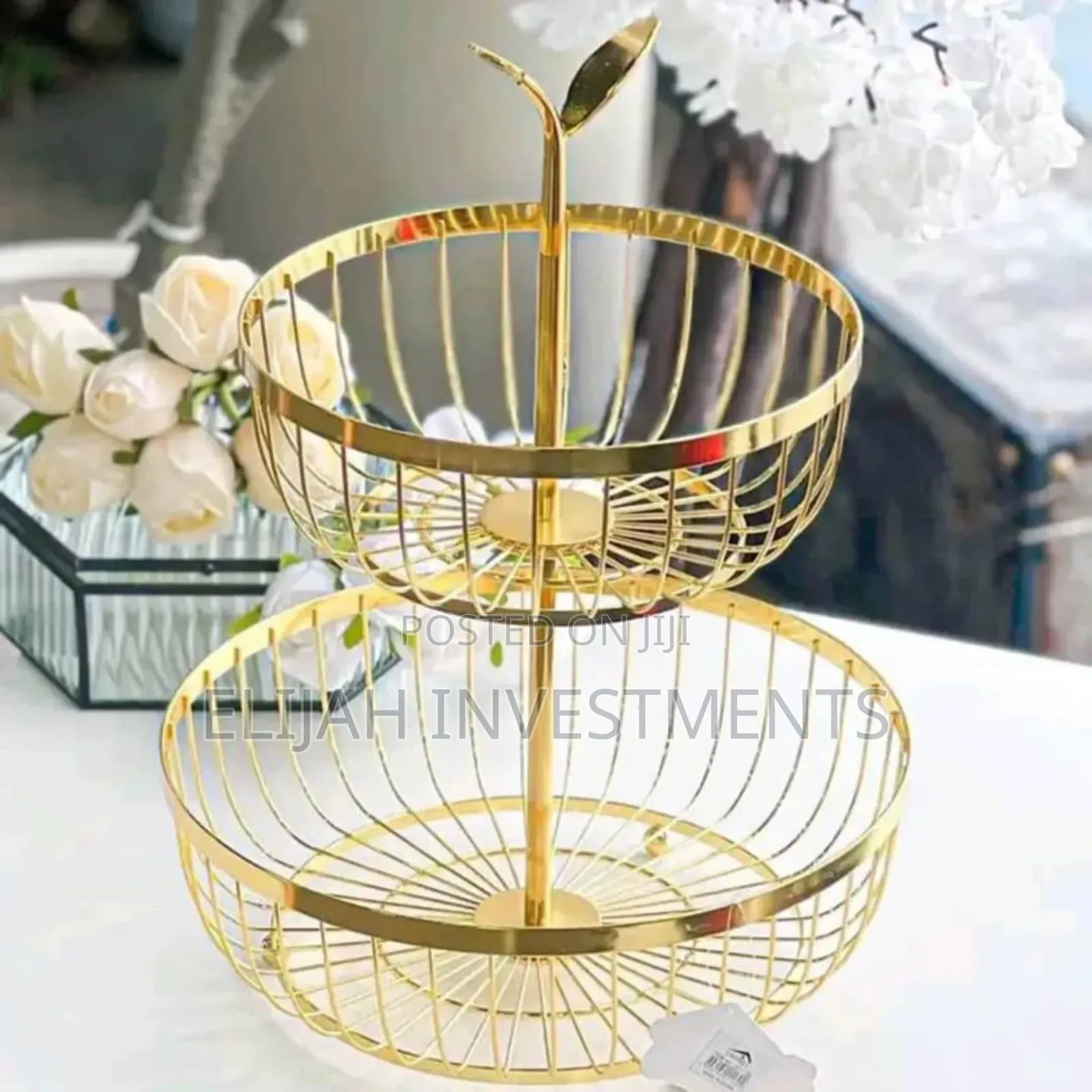 2 Tier Metal Fruit Bowl