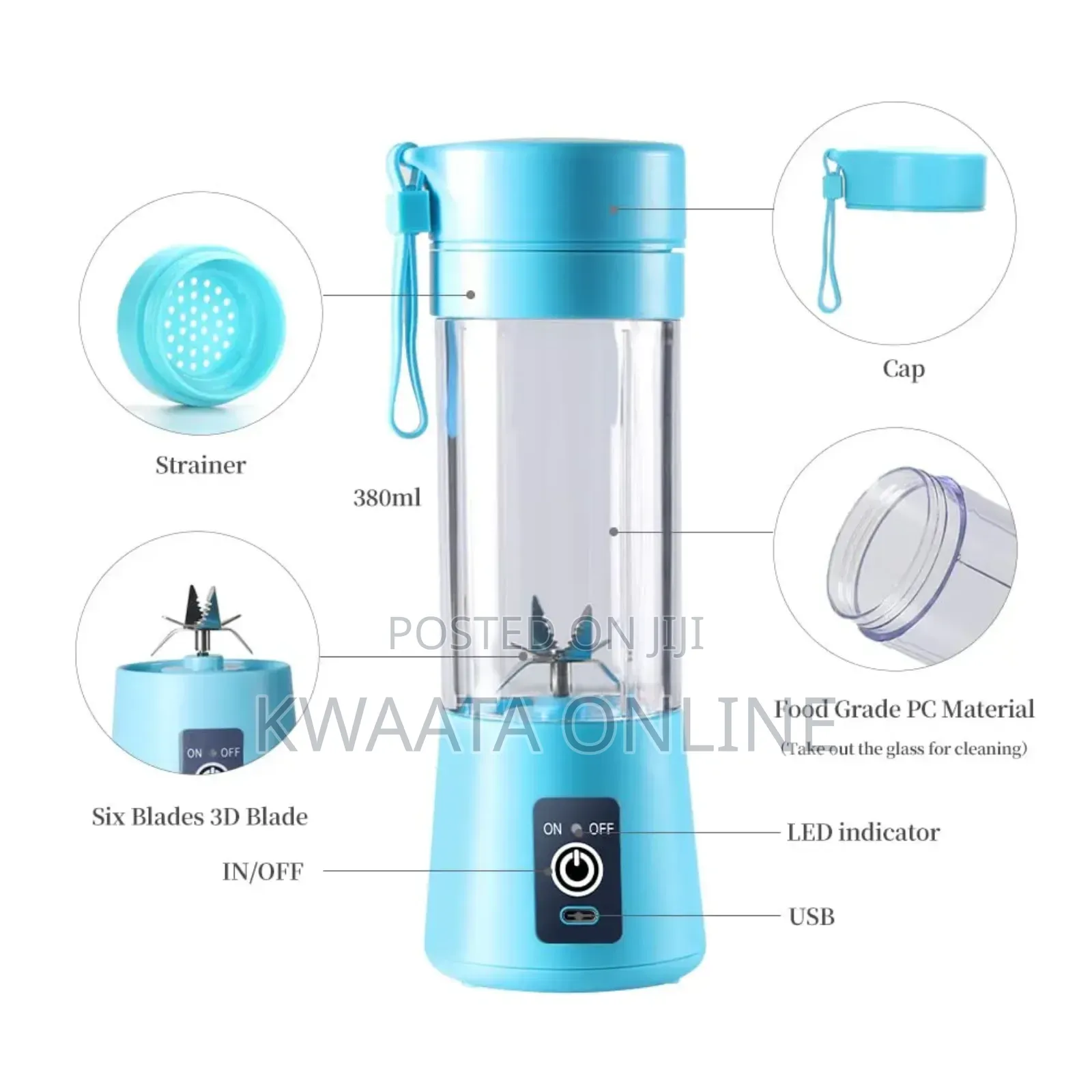 Portable Blender Cup,Electric Usb Rechargeble Juicer Blender