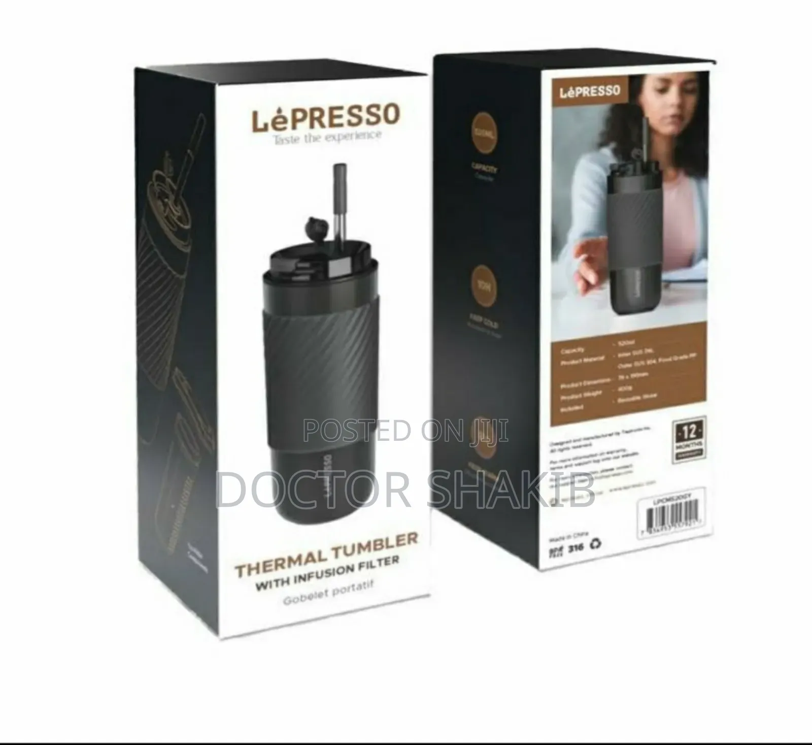 New Lepresso Coffee Mug With Sleeve and Straw 520ml