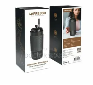 New Lepresso Coffee Mug With Sleeve and Straw 520ml