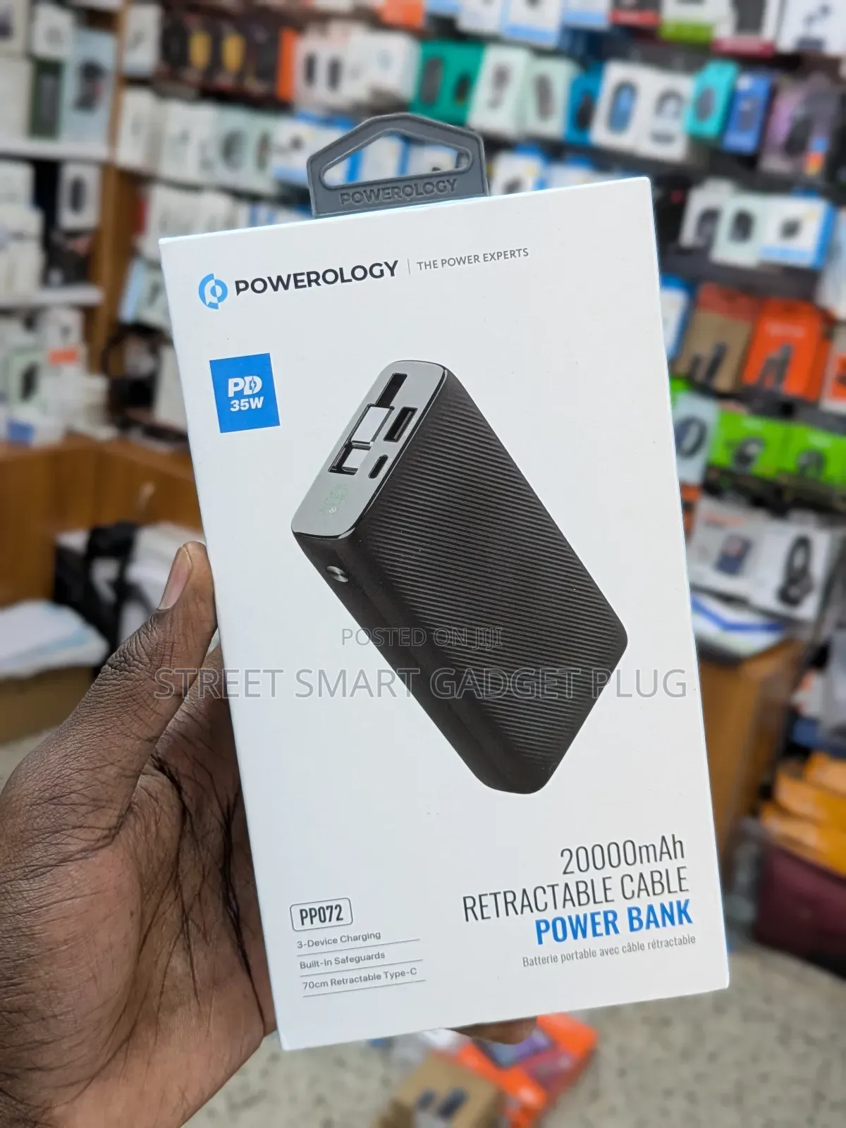 Powerology 20.000mah Retractable Power Bank