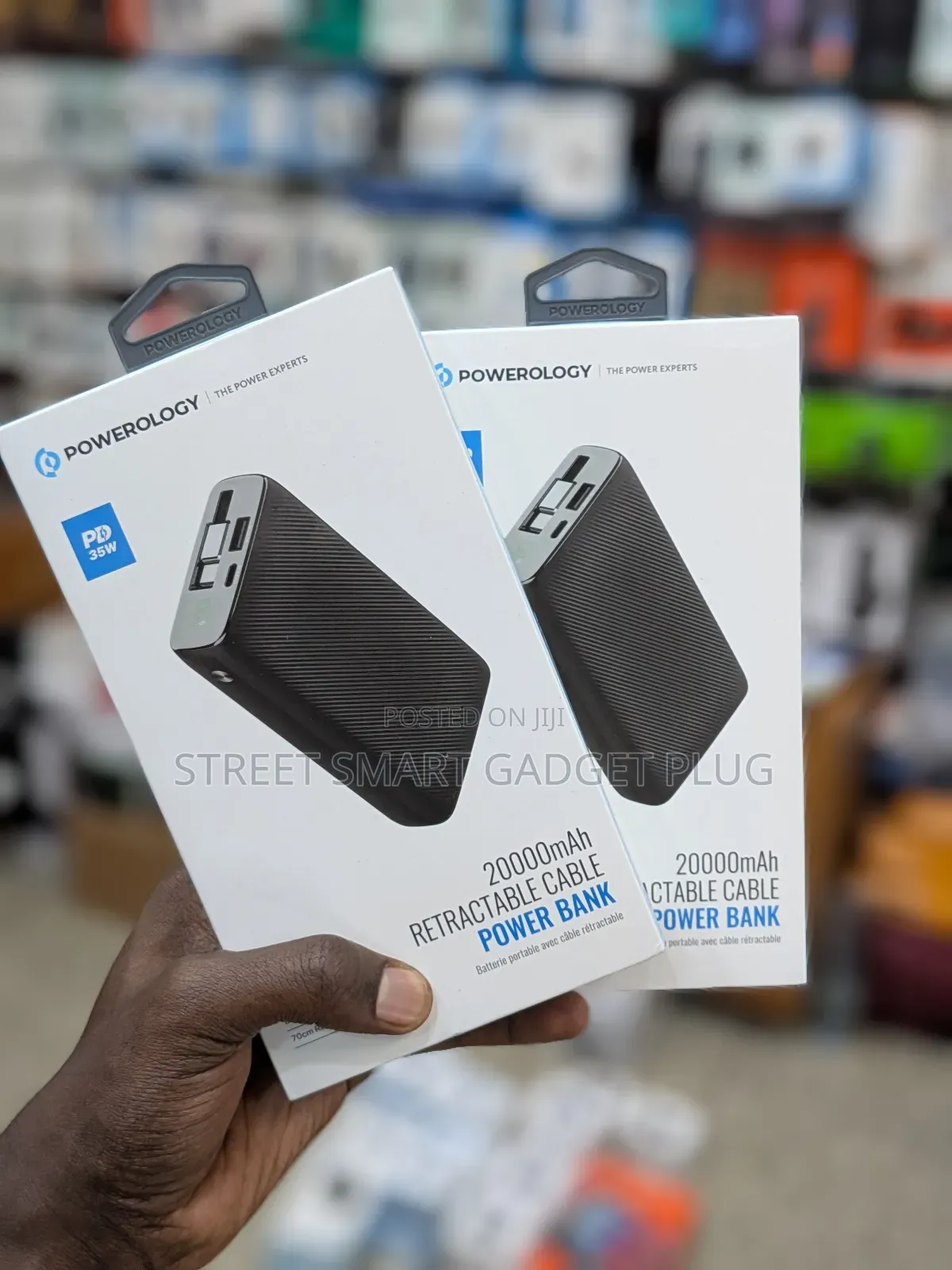 Powerology 20.000mah Retractable Power Bank