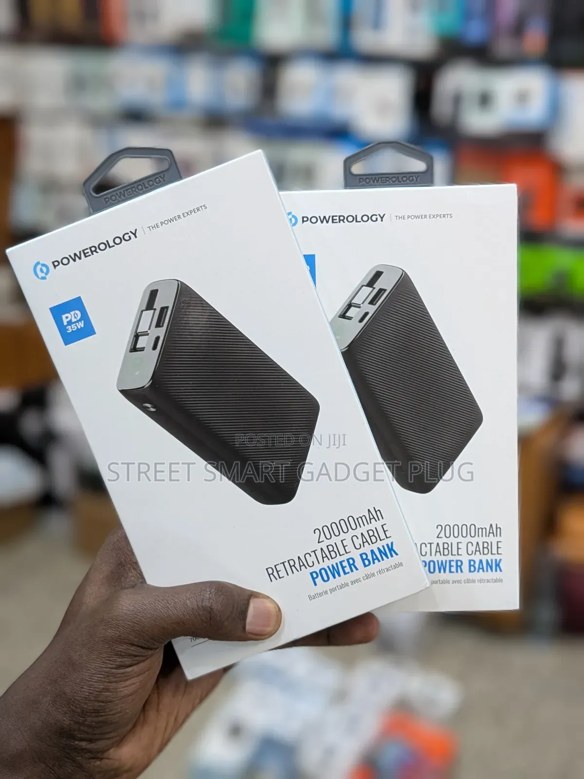 Powerology 20.000mah Retractable Power Bank
