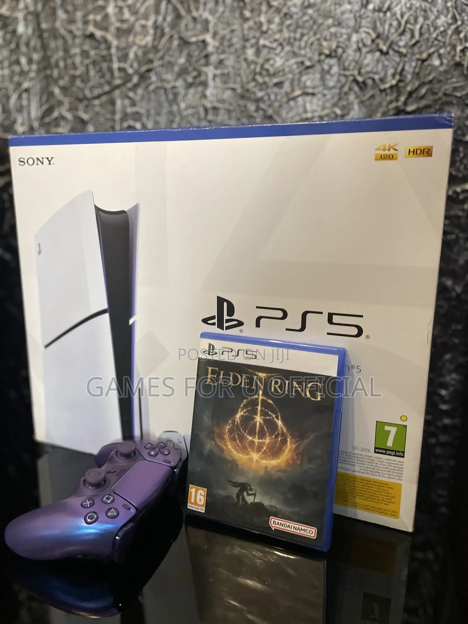 Purple Ps5 Pad With A Ps5 Slim Disc Version Console Fxt*New