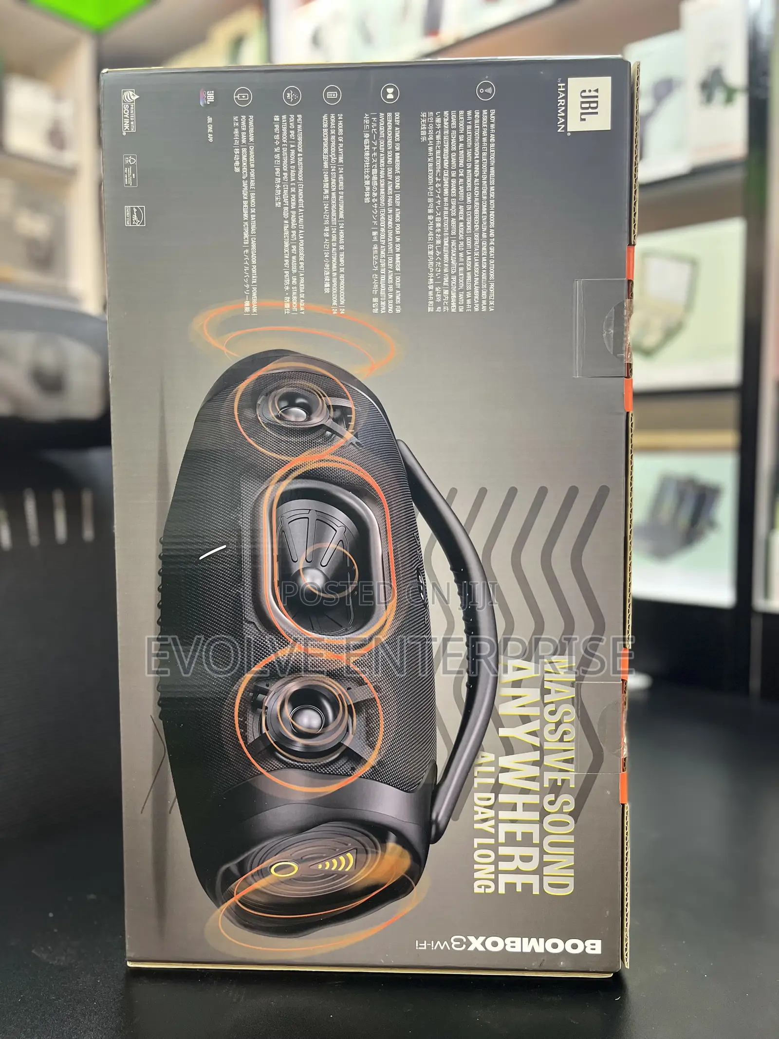 Jblboombox 3 Wi‐Fi Portable Bluetooth Speaker (Black)