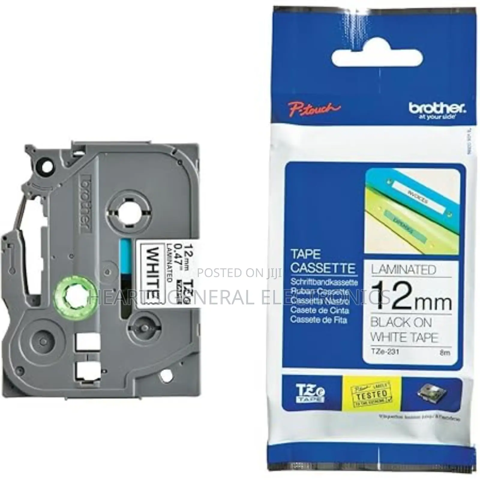 Brother Tz2-231 Label Printer Tape ( Black on White 12mm)