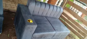 Gray 2 Seater/1 Armed Cupholder Seater