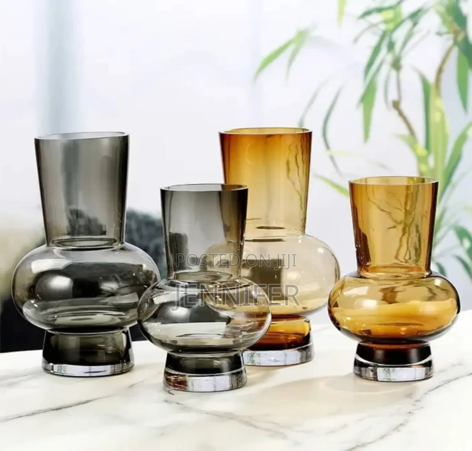 Clear Crystal Glass Flower Vase