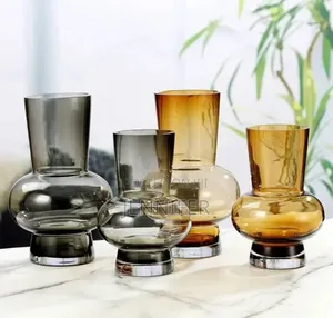 Clear Crystal Glass Flower Vase