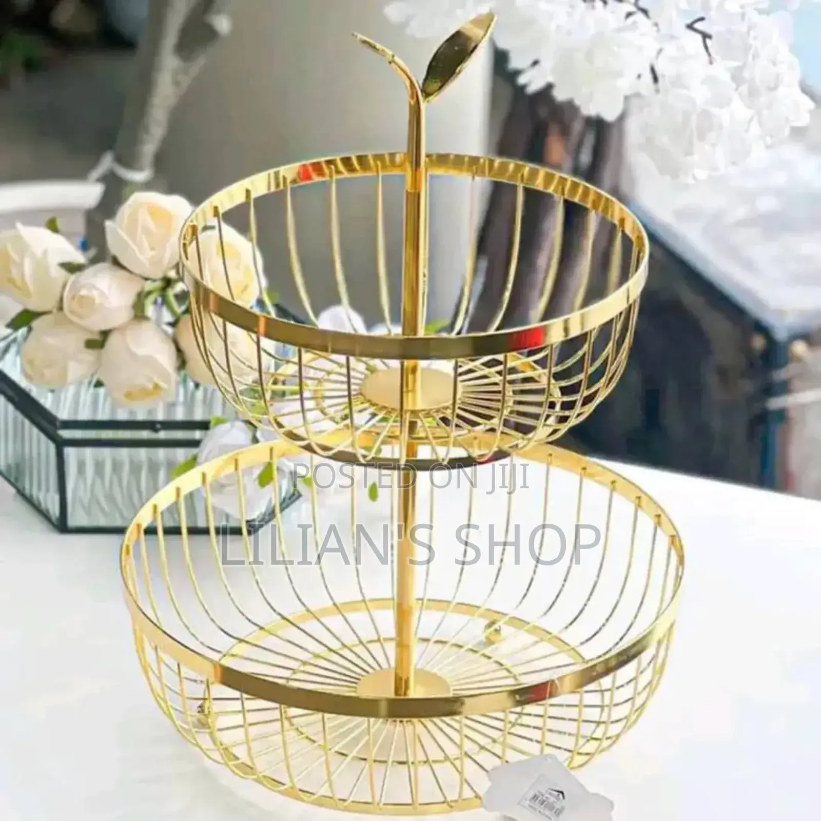 2 Tier Metal Fruit Bowl