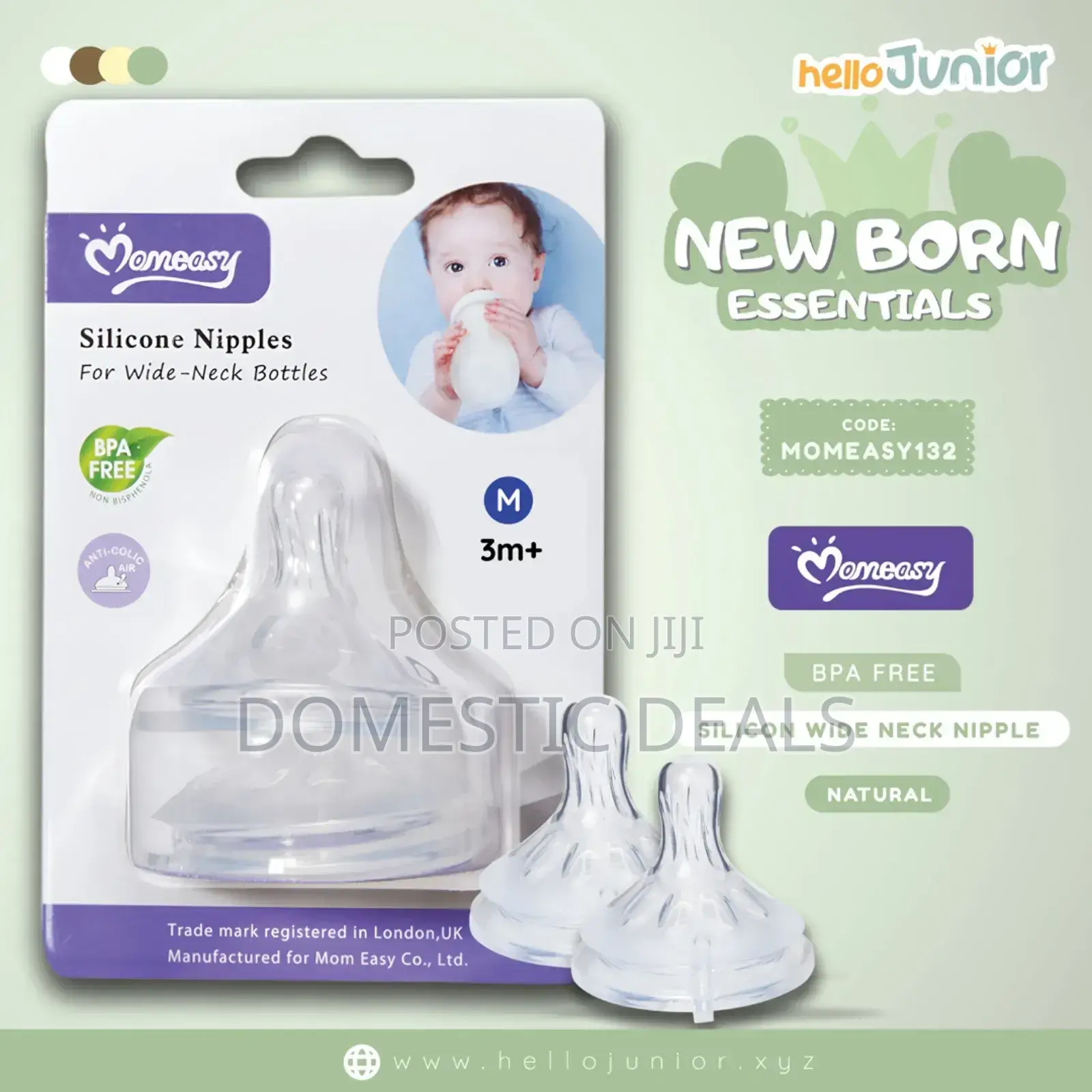 Momeasy Silicone Nipples for Wide Neck Bottle