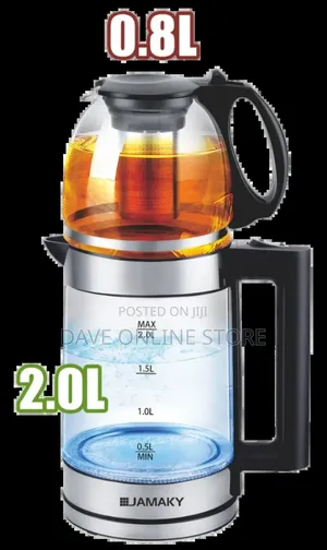 Jamaky Double Electric Kettle With Teapot, 1800w, 0.8l - 2l,
